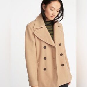 Old Navy Camel Wool Blend Pea Coat
